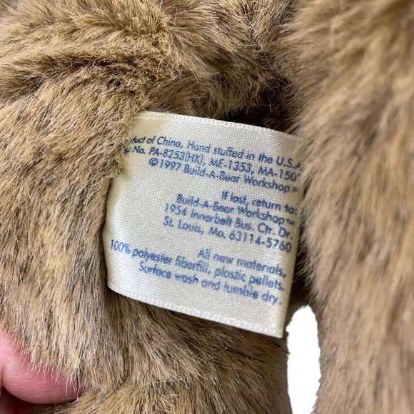 Vintage 1997 Talking Floppy Bear Deadstock Build-a-Bear Blue Bow Tags Intact 18” - Picture 9 of 13